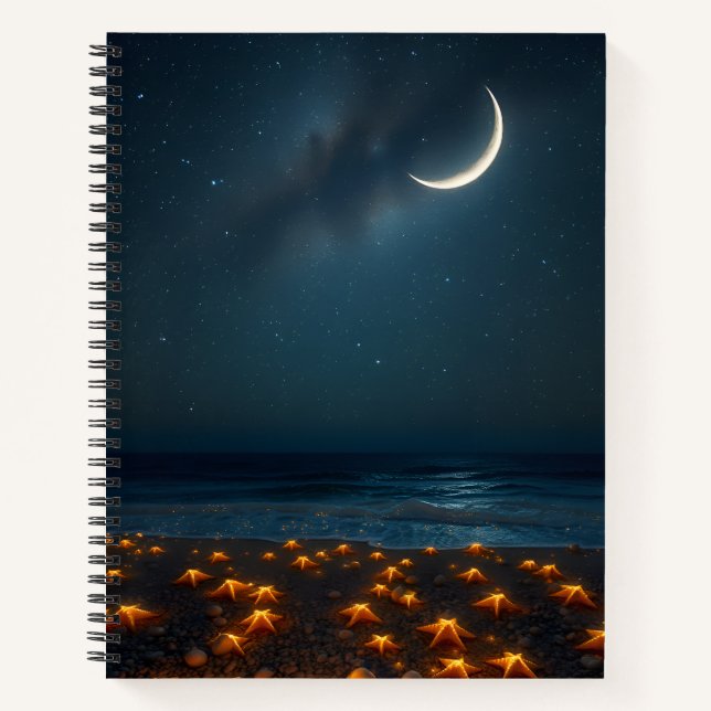 Starry Beach Night Notizbuch (Vorderseite)