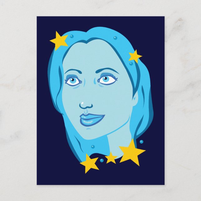 Starry Blue Girl Postkarte (Vorderseite)