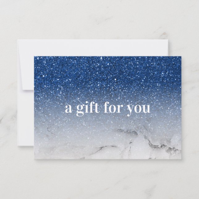 Starry Blue Glitzer Ombre Marble Salon Boutique (Vorderseite)