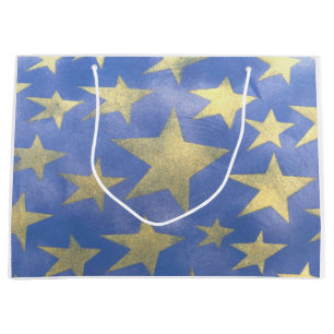 Starry Blue und Gold Große Geschenktüte
