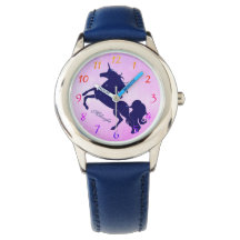 Starry Blue Unicorn auf Rosa