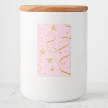 Starry Charm - Pink & Gold Star Storage Jar