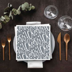 Starry Cheers Brush Script Pattern Modernes Neues  Serviette