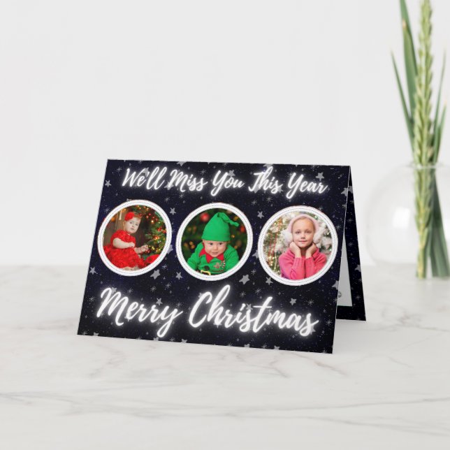 Starry Christmas Foto Karte (Vorderseite)