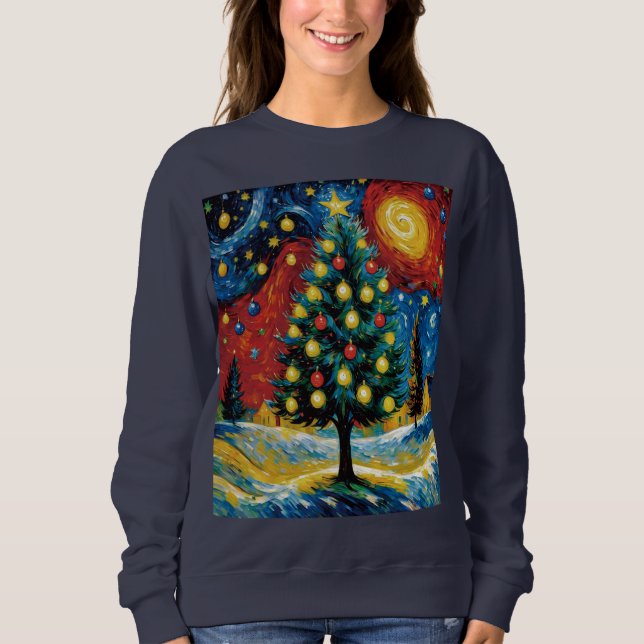 Starry Christmas Night Sweatshirt (Vorderseite)