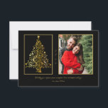 Starry Christmas Tree Foto Flat Greeting Card Karte<br><div class="desc">Eine elegante Weihnachtskarte aus dem Foto, die einen Baum mit Goldverzierungen zeigt. (Bild von Pix). (Foto von Freepik). Die Karte lässt sich leicht mit Ihren Formulierungen, Schriftart und Schriftart anpassen. Nicht genau das, was Sie suchen? Alle unsere Produkte können auf Ihre Bedürfnisse zugeschnitten werden, ohne Aufpreis. Kontaktieren Sie uns einfach...</div>