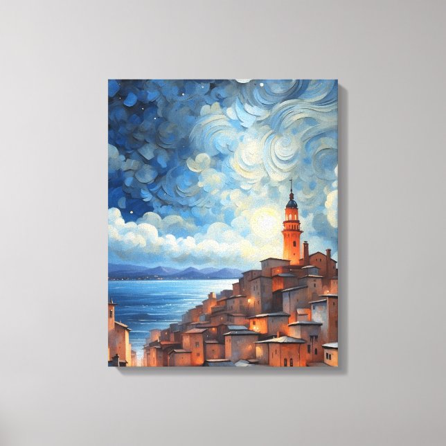 Starry Coast Town Leinwanddruck (Vorderseite)