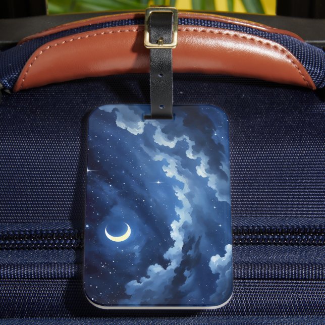 Starry Crescent Sky Gepäckanhänger (Vorderseite Insitu 2)
