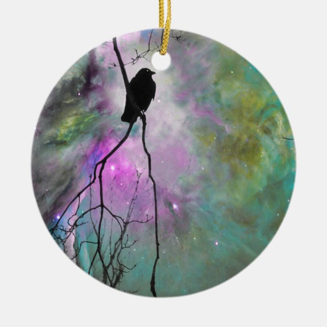 Starry Crow Keramik Ornament (Vorne)