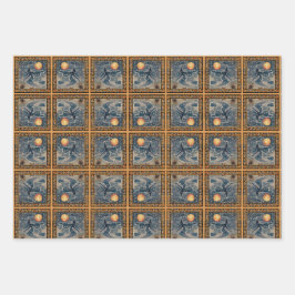 Starry Flying Hexe Halloween Geschenkpapier Set