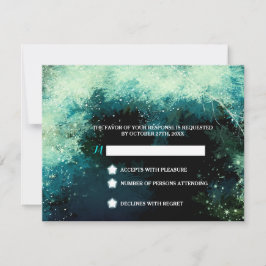 Starry Forest Inspirational Wedding RSVP Karte