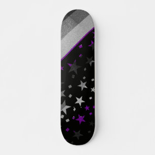 Starry Gay Pride Flag Funkelnd Asexual Glitzer Skateboard