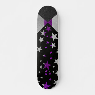 Starry Gay Pride Flag Funkelnd Demisexual Glitzer Skateboard