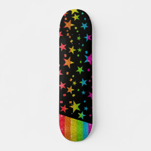 Starry Gay Pride Flag Funkelnd Rainbow Glitzer Skateboard