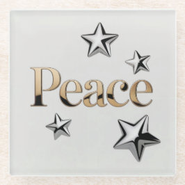 Starry Glass Peace Coaster Square  Glasuntersetzer