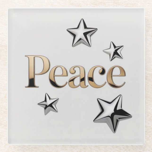 Starry Glass Peace Coaster Square  Glasuntersetzer (Vorderseite)