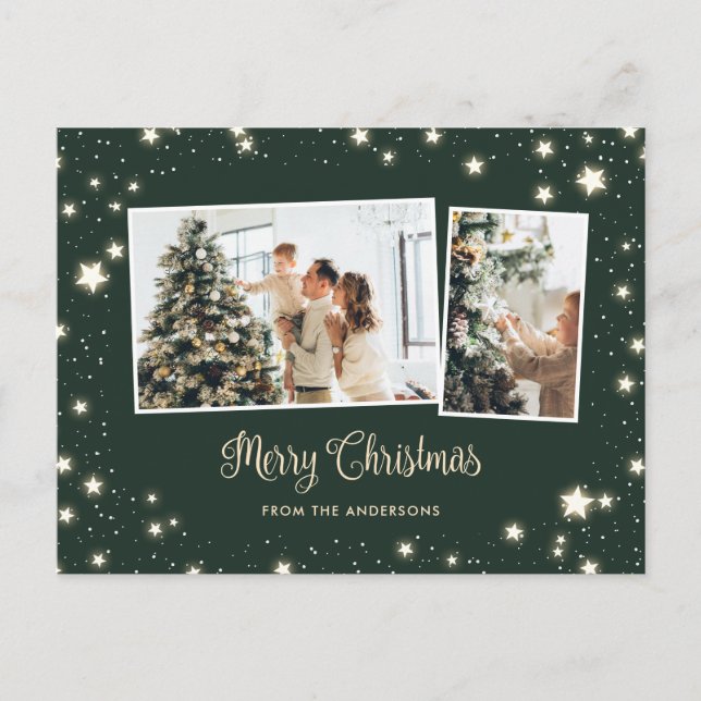 Starry Green Snow 3 Foto Frohe Weihnachten (Vorderseite)