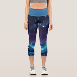 Starry Hills Night Capri Leggings