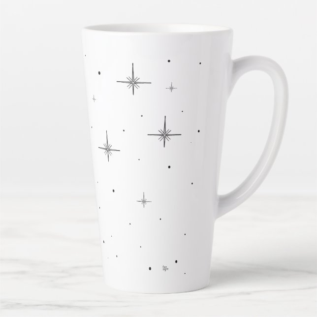Starry Holiday Große Latte Tasse | Festlicher Trin (Rechts)