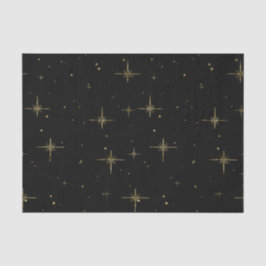 Starry Holiday Tissue - Schwarz mit Gold Star Seidenpapier