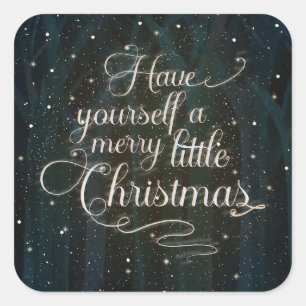 Starry Holiday Whispe Quadratischer Aufkleber