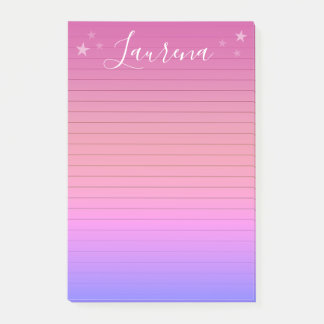 Starry Hues Personalisierter Name Notepad (Pink) Post-it Klebezettel