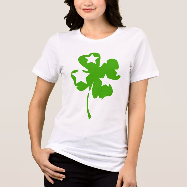 Starry Kleeblatt St. Patrick's Day Tri-Blend Shirt (Vorderseite)