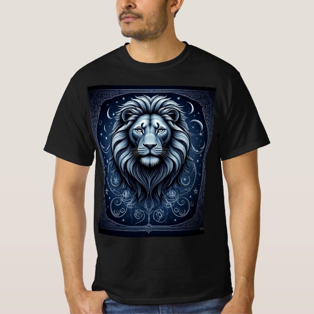 Starry Leo: Celestial Lion T-Shirt (Devant)