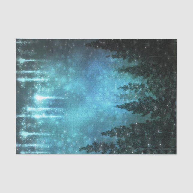Starry Lights Rustic Pine Trees Country Packaging Seidenpapier (Vorderseite)