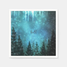 Starry Lights Rustic Pine Trees Country Wedding