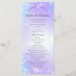 Starry Lila and Blue Sparkle Wedding Programm