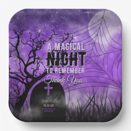 Starry Lila Goth Graveyard Full Moon Pappteller