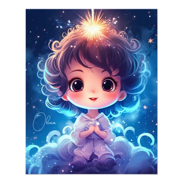 Starry Little Princess Nachts Girly personalisiere Fotodruck (Vorne)