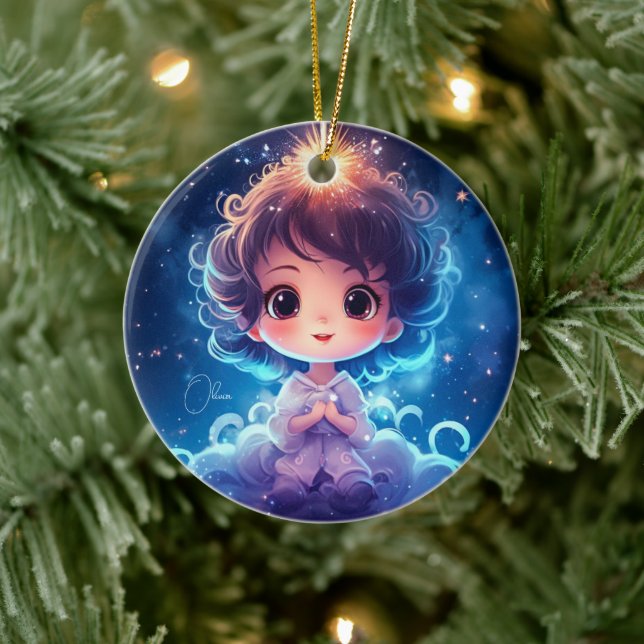 Starry Little Princess Nachts Girly personalisiere Keramik Ornament (Baum)