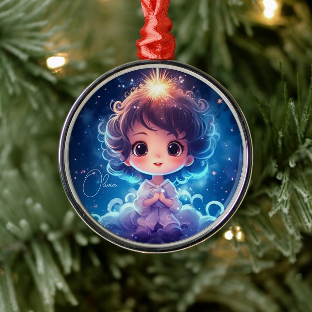 Starry Little Princess Nachts Girly personalisiere Ornament Aus Metall (Baum)