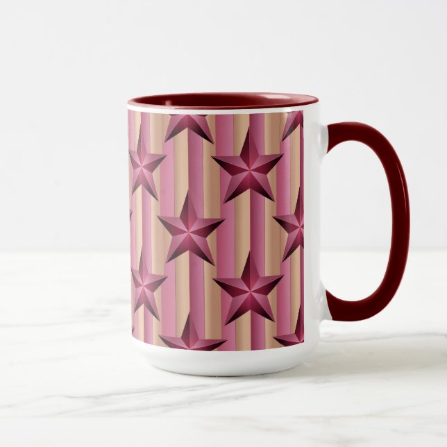 Starry Maroon Pink Beige White Combo Tasse (Rechts)