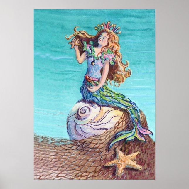 STARRY MERMAID von SHARON SHARPE Poster (Vorne)