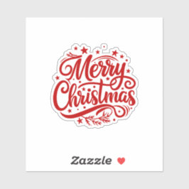 Starry Merry Christmas Greeting Aufkleber