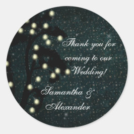 Starry Midnight Lights Wedding Danke/Gefallen Runder Aufkleber