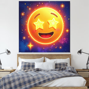 Starry-Mit Augen Emoji Joy Leinwanddruck