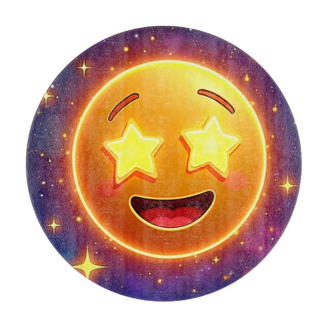 Starry-Mit Augen Emoji Joy Schneidebrett (Vorderseite)