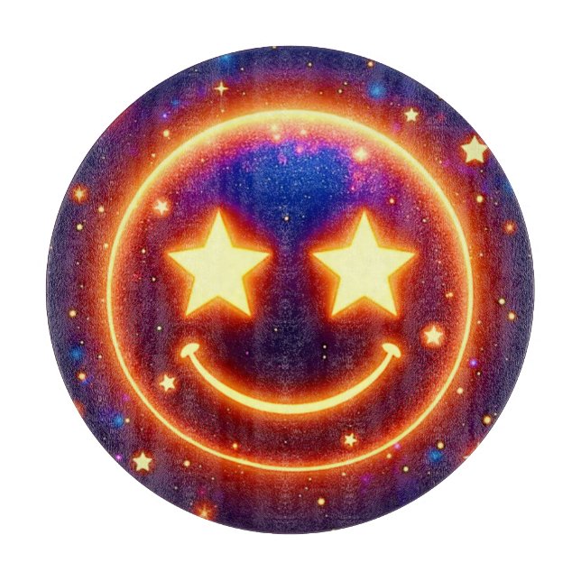 Starry-Mit Augen Glow Emoji Schneidebrett (Vorderseite)