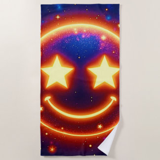 Starry-Mit Augen Glow Emoji Strandtuch