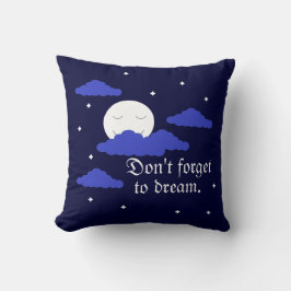 Starry Moon with Clouds: Dark Blue Kissen