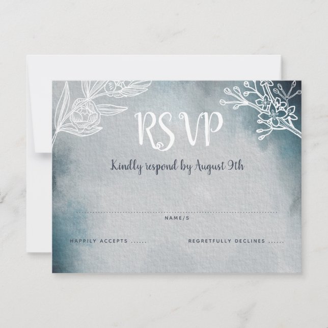 Starry Moonlit Night Monogram Wedding RSVP Karte (Vorderseite)