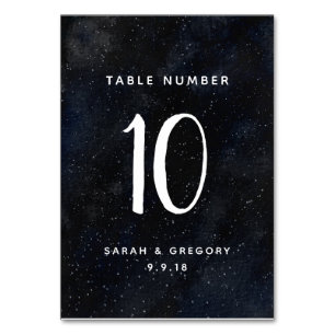 Starry Moonlit Night Wedding Table Card Tischnummer