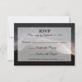 Starry Mountain Sky Wedding RSVP Karte