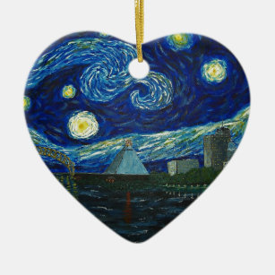 "Starry Nacht Memphis" durch Jack Lepper Keramik Ornament