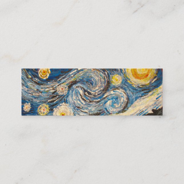 Starry Nacht Van Gogh streichen Lesezeichen-Karte Mini Visitenkarte (Vorderseite)