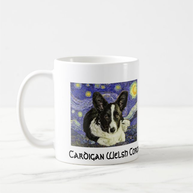 Starry NachtTasse Wolljacken-Walisercorgi-Van Gogh Kaffeetasse (Links)